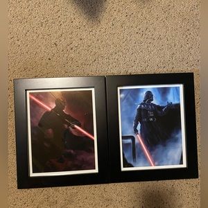 Darth Maul and Darth Vader framed art. Frames are 8x10